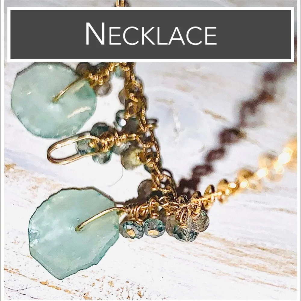 14K‎ GF Sea Glass & Labradorite Necklace (14K Gold-Filled)